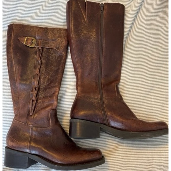 Vintage campus leather brown riding  boots size 8 - Picture 1 of 11